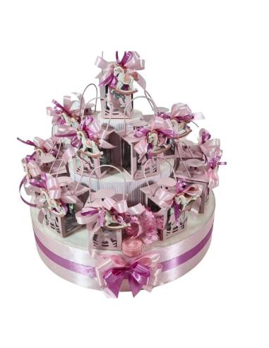 Bomboniere Battesimo bimba lanterna candela Yankee