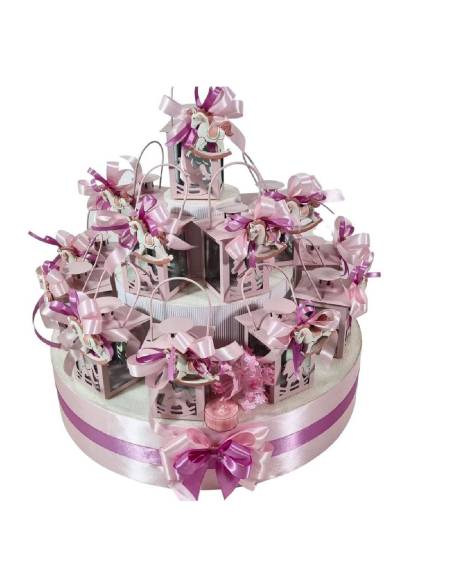 Bomboniere Battesimo bimba lanterna candela Yankee