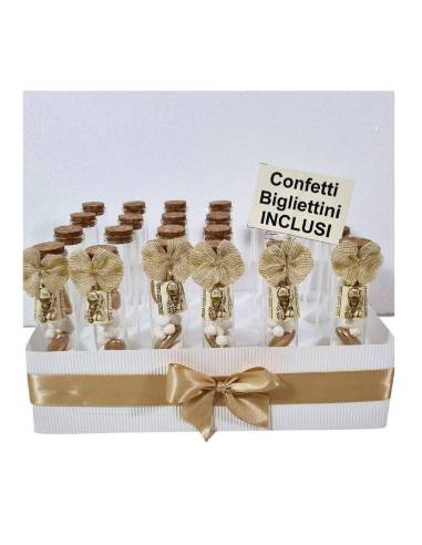 Provetta porta confetti comunione ciondolo calice stelle oro