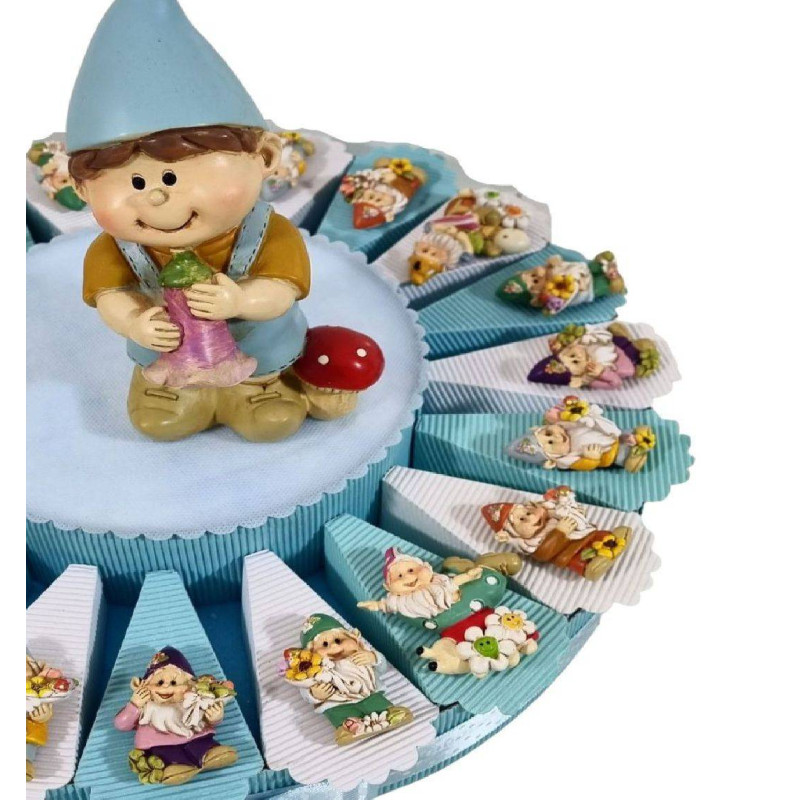 TORTA BOMBONIERA GNOMO folletto magnete bimba nascita battesimo