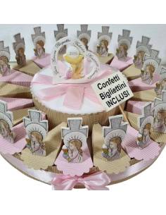 Per Comunione bambina torta bomboniera con Tao bimba in preghiera