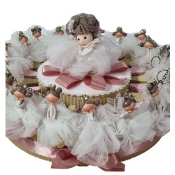 Torta bomboniere fatine portachiavi tulle bianco fate brillanti