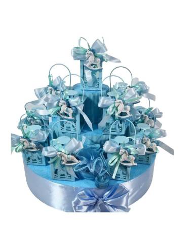 torta bomboniere cavalluccio lanterne azzurre