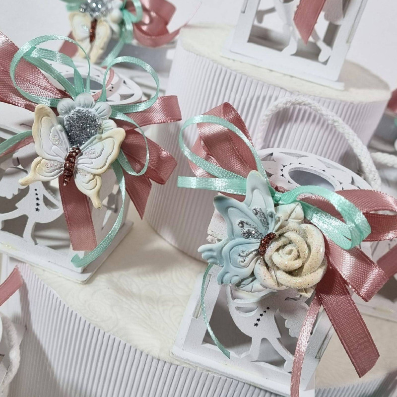 Lanterne bomboniere luce led angelo traforato | Sindy Bomboniere