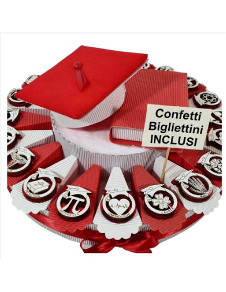 Torta bomboniere laurea magnete tocco con simbolo facoltà