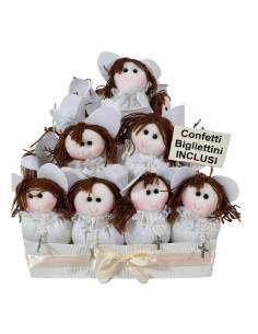 Sacchetti angeli bimba torta porta bomboniere Comunione e Cresima