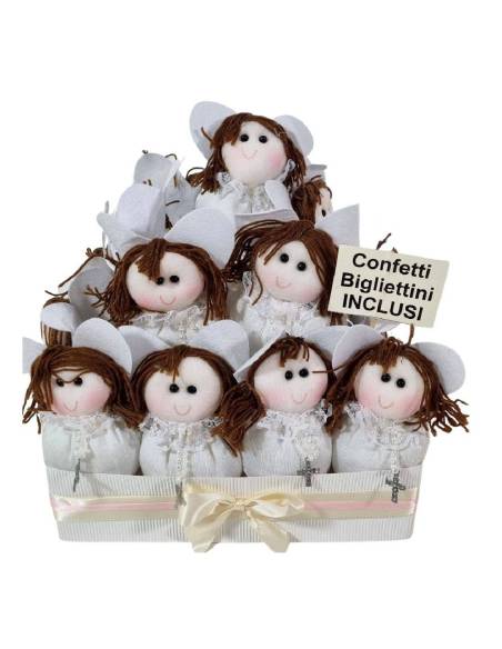 Sacchetti angeli bimba torta porta bomboniere Comunione e Cresima