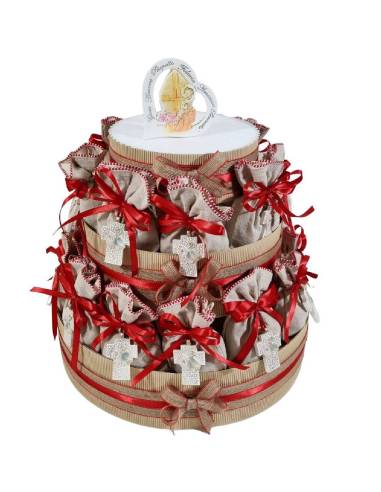 Torta bomboniere Cresima sacchetti tao completi