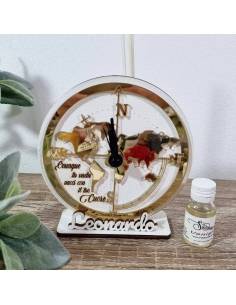 Mappamondo diffusore di profumo frase incisa bomboniere orologio