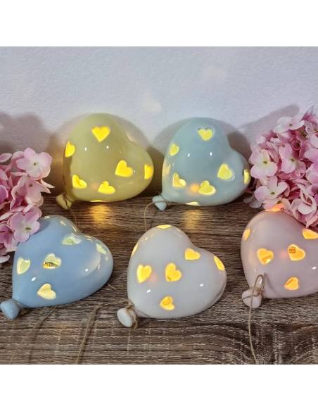 Bomboniere palloncini led cuore traforato a cuoricini