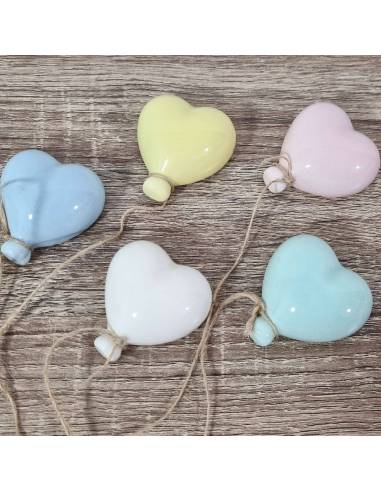 Palloncini in ceramica magnete bomboniere a forma di cuore