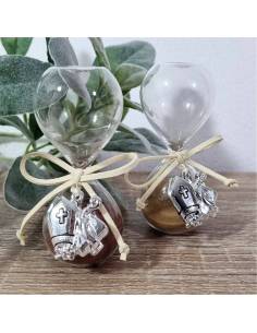 Bomboniere Cresima clessidra sabbia dai colori neutri