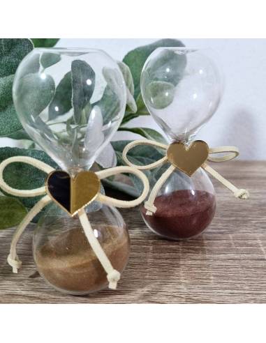 Bomboniera clessidra Comunione con sabbia brillantina