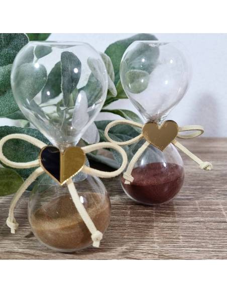 Bomboniera clessidra Comunione con sabbia brillantina