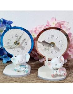 Bomboniera orologio battesimo elefante mongolfiera bimbi