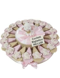 Torta bomboniere elefantino Dumbo calamite orecchie a pois rosa