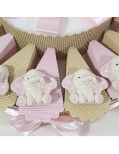 Torta bomboniere elefantino Dumbo calamite orecchie a pois rosa 2