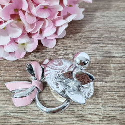 Ciuccio argentato bomboniere Battesimo novità bimba