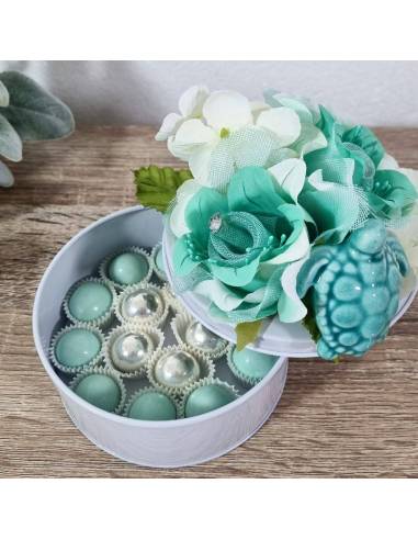 Bomboniere tema mare scatola confetti tartaruga ceramica| Sindy Bomboniere