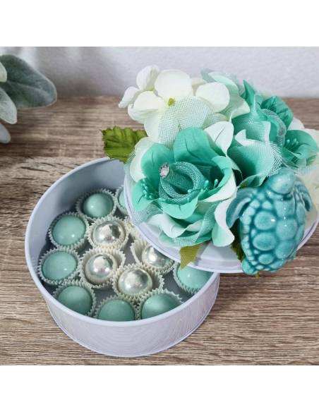 Bomboniere tema mare scatola confetti tartaruga ceramica| Sindy Bomboniere