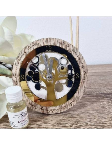 Profumatore albero della vita OROLOGIO plexiglas e legno