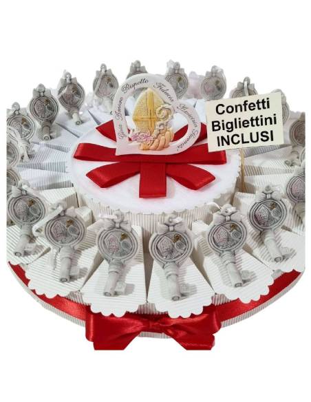 Torta Bomboniera Cresima per bambina Chiavi icone sacre