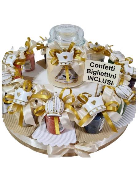 Torta bomboniere candele Yankee Cresima tema principesco