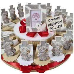 Bomboniere Cresima Tao croce con simboli del Sacramento