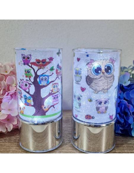 Bomboniere animali gufetti luce led complete per Comunione