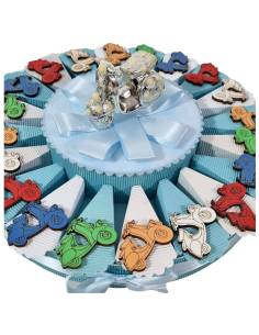 Torta bomboniere vespa scooter moto legno colorate