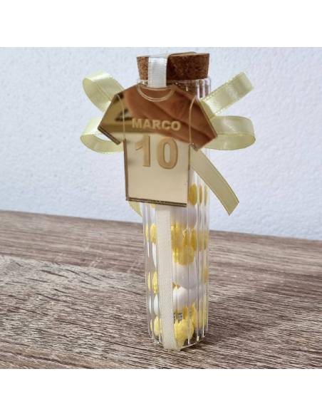 Bomboniere calciatore maglia personalizzata provetta portaconfetti