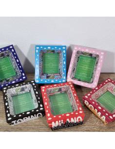 scatoline portaconfetti a forma di campo da calcio