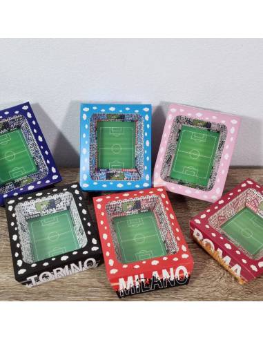 scatoline portaconfetti a forma di campo da calcio