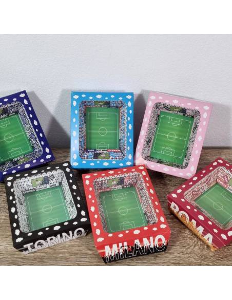 scatoline portaconfetti a forma di campo da calcio