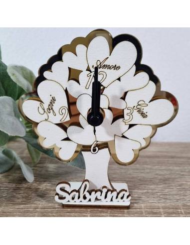 Bomboniere orologio albero della vita personalizzato e frasi nel cuore