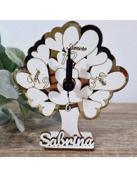 Bomboniere orologio albero della vita personalizzato e frasi nel cuore
