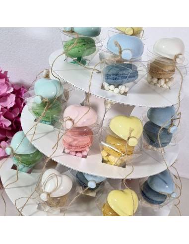 Bomboniere palloncini cuore ceramica confezione a vista scenografica