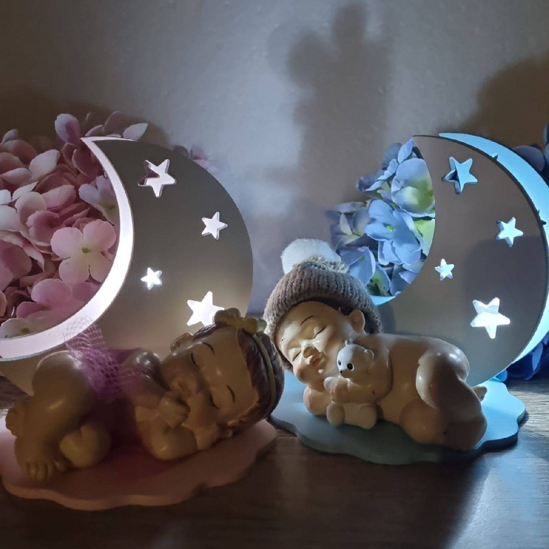 Idee bomboniere Battesimo lampade luna