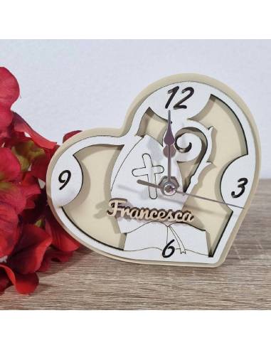 Idee per bomboniere Cresima orologio cuore personalizzato con nome|Sindy Bomboniere
