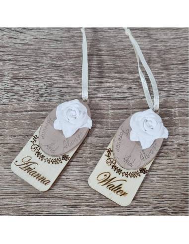 Segnaposto matrimonio cammeo con tag inciso