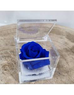 Rosa stabilizzata lilla bomboniera in box plexiglass con gel 2