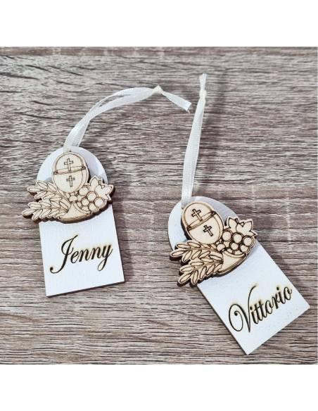 Segnaposto Prima Comunione Calice nome inciso