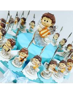 Torta bomboniere angeli musicisti argento portafoto stile shabby chic 2