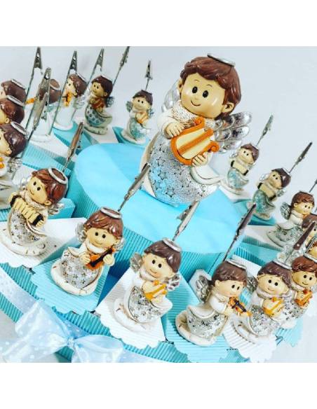 Torta bomboniere angelo Gabriele cuore stilizzato maschietto