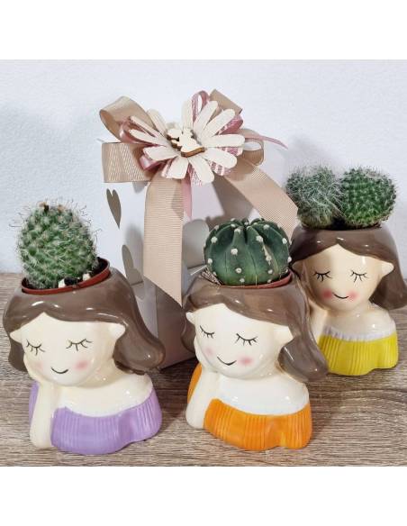 Bomboniere vaso con pianta bambina porcellana