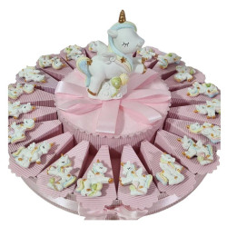 Torta di bomboniere online unicorno animaletti magnete