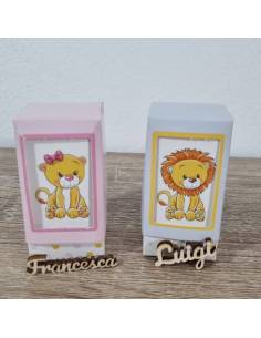 economico scatoline portaconfetti nascita personalizzate savana