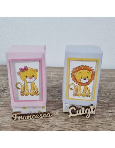 economico scatoline portaconfetti nascita personalizzate savana