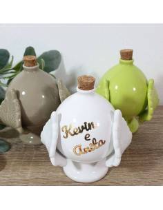 Bomboniere olio bottiglia ceramica Pumo Pugliese personalizzati
