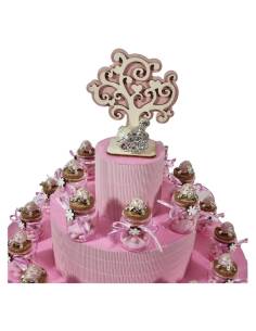 Bomboniere Battesimo tartarughe rosa con strass vasetto portaconfetti economico